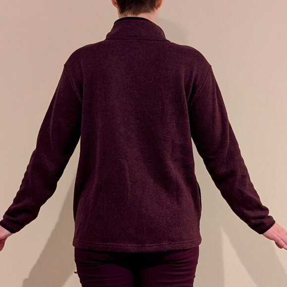 Eddie Bauer Women’s Purple Radiator Fleece Snap Pullover Sweater, Large - Picture 3 of 6